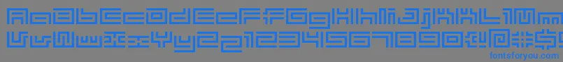 フォントBmtube – 灰色の背景に青い文字