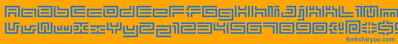 フォントBmtube – オレンジの背景に青い文字