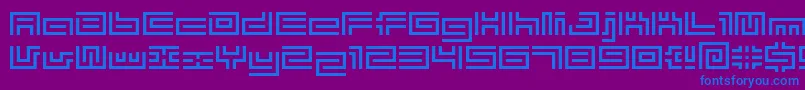 フォントBmtube – 紫色の背景に青い文字