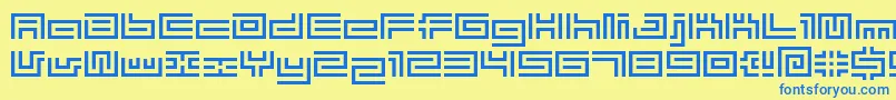 Bmtube-fontti – siniset fontit keltaisella taustalla