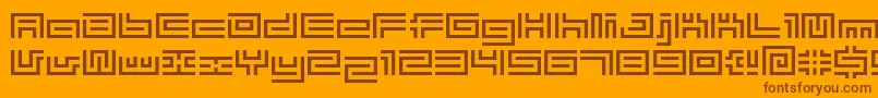 フォントBmtube – オレンジの背景に茶色のフォント