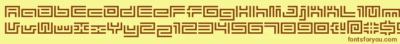 Шрифт Bmtube – коричневые шрифты на жёлтом фоне