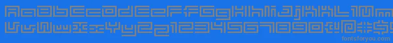 フォントBmtube – 青い背景に灰色の文字