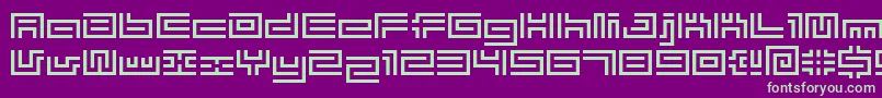 フォントBmtube – 紫の背景に緑のフォント
