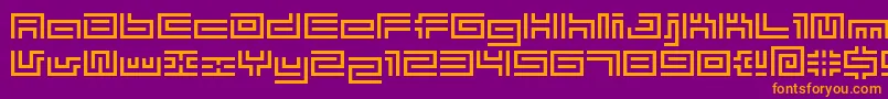 Bmtube-fontti – oranssit fontit violetilla taustalla