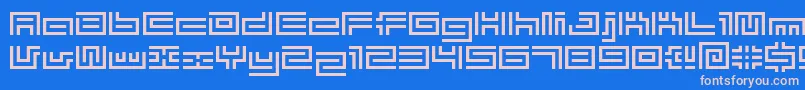 フォントBmtube – ピンクの文字、青い背景