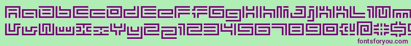 Шрифт Bmtube – фиолетовые шрифты на зелёном фоне