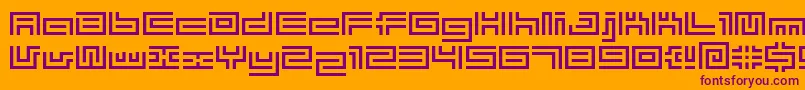 Bmtube-fontti – violetit fontit oranssilla taustalla