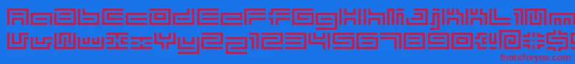 フォントBmtube – 赤い文字の青い背景
