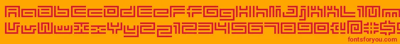 フォントBmtube – オレンジの背景に赤い文字