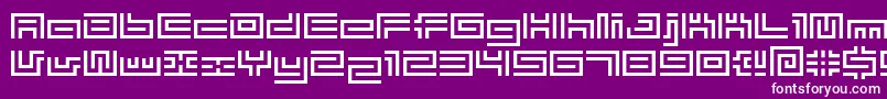 Bmtube-Schriftart – Weiße Schriften auf violettem Hintergrund