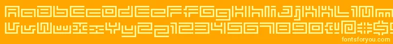 Шрифт Bmtube – жёлтые шрифты на оранжевом фоне