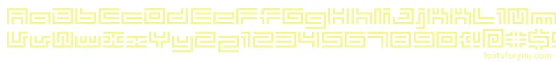 フォントBmtube – 白い背景に黄色の文字
