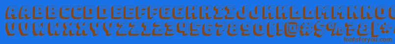 フォントBungeeshadeRegular – 茶色の文字が青い背景にあります。