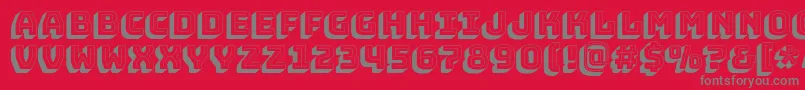 BungeeshadeRegular-Schriftart – Graue Schriften auf rotem Hintergrund