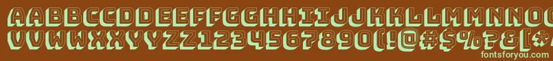 BungeeshadeRegular-fontti – vihreät fontit ruskealla taustalla