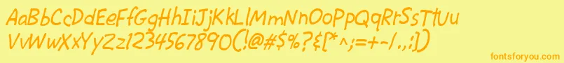 CacKrazyLegs Font – Orange Fonts on Yellow Background