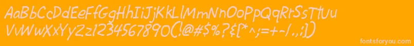 Fonte CacKrazyLegs – fontes rosa em um fundo laranja