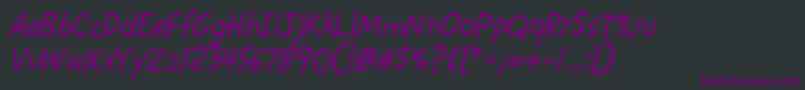 CacKrazyLegs Font – Purple Fonts on Black Background