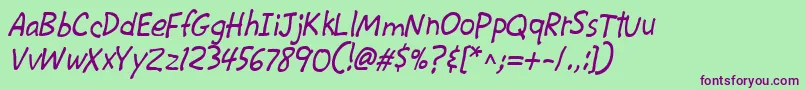fuente CacKrazyLegs – Fuentes Moradas Sobre Fondo Verde