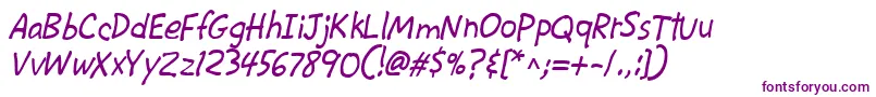 CacKrazyLegs Font – Purple Fonts on White Background