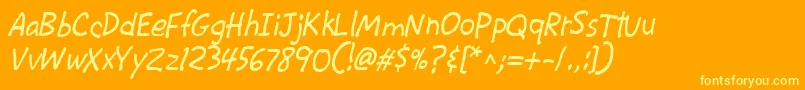 CacKrazyLegs Font – Yellow Fonts on Orange Background
