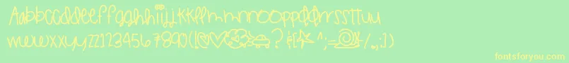 Jetskisinsummer Font – Yellow Fonts on Green Background