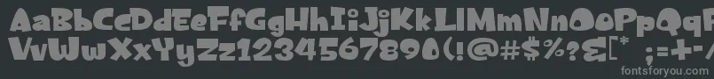 FrancisNico-fontti – harmaat kirjasimet mustalla taustalla