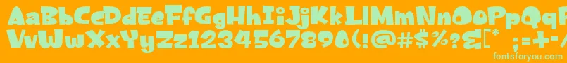 FrancisNico Font – Green Fonts on Orange Background