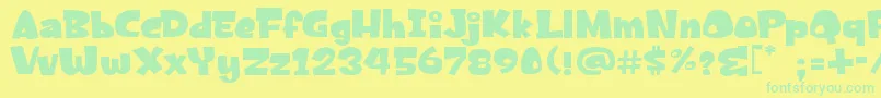 FrancisNico Font – Green Fonts on Yellow Background