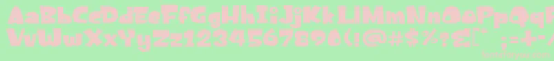 FrancisNico-fontti – vaaleanpunaiset fontit vihreällä taustalla