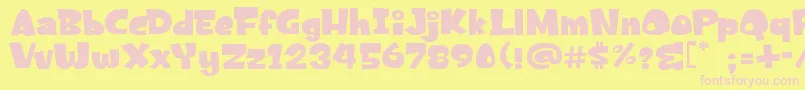 フォントFrancisNico – ピンクのフォント、黄色の背景