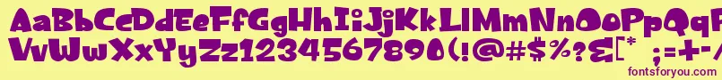 FrancisNico-Schriftart – Violette Schriften auf gelbem Hintergrund