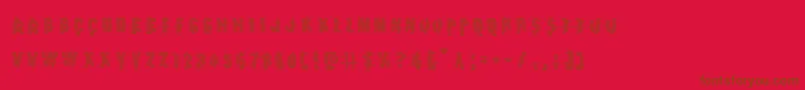 Więcej informacji o czcionce Earthshakegrad Czcionka Earthshakegrad – brązowe czcionki na czerwonym tle