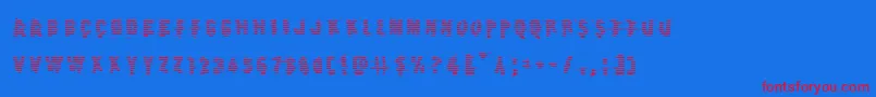 Earthshakegrad Font – Red Fonts on Blue Background
