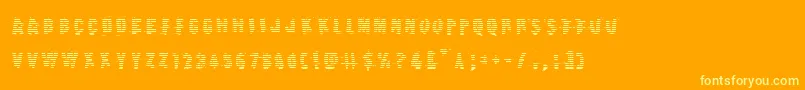 Czcionka Earthshakegrad – żółte czcionki na pomarańczowym tle