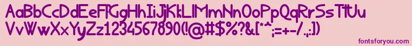 RondouillardGras Font – Purple Fonts on Pink Background