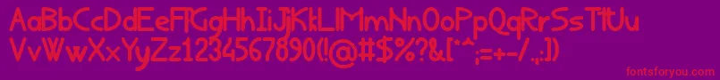 RondouillardGras Font – Red Fonts on Purple Background