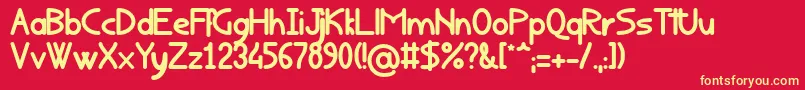 RondouillardGras Font – Yellow Fonts on Red Background