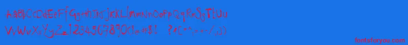 Wsknameplate-Schriftart – Rote Schriften auf blauem Hintergrund