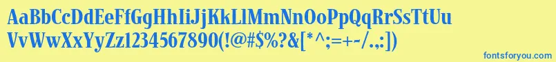 JimbostdCondensed Font – Blue Fonts on Yellow Background