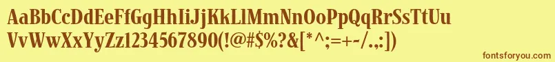 JimbostdCondensed Font – Brown Fonts on Yellow Background