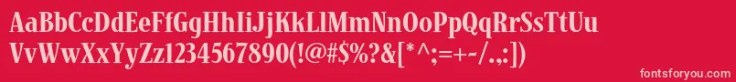 Czcionka JimbostdCondensed – różowe czcionki na czerwonym tle