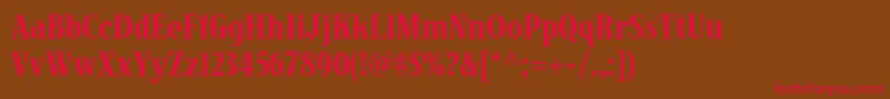 JimbostdCondensed Font – Red Fonts on Brown Background