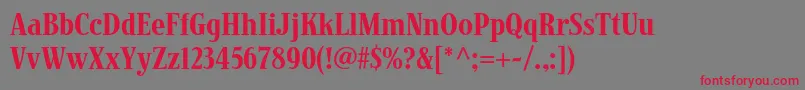 フォントJimbostdCondensed – 赤い文字の灰色の背景