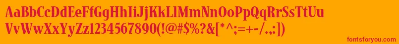 JimbostdCondensed Font – Red Fonts on Orange Background