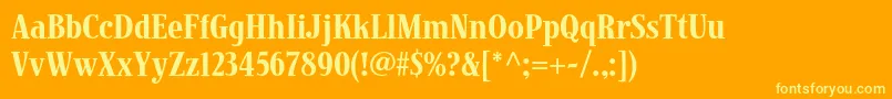 JimbostdCondensed-Schriftart – Gelbe Schriften auf orangefarbenem Hintergrund