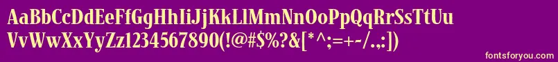 Czcionka JimbostdCondensed – żółte czcionki na fioletowym tle