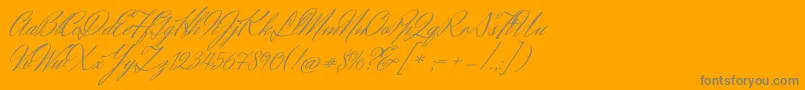 HerrvonmuellerhoffRegular Font – Gray Fonts on Orange Background