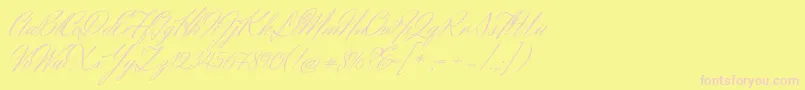 HerrvonmuellerhoffRegular Font – Pink Fonts on Yellow Background